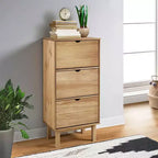 Shoe Cabinet Brown Solid Pine Wood Medium Shoe Cabinet