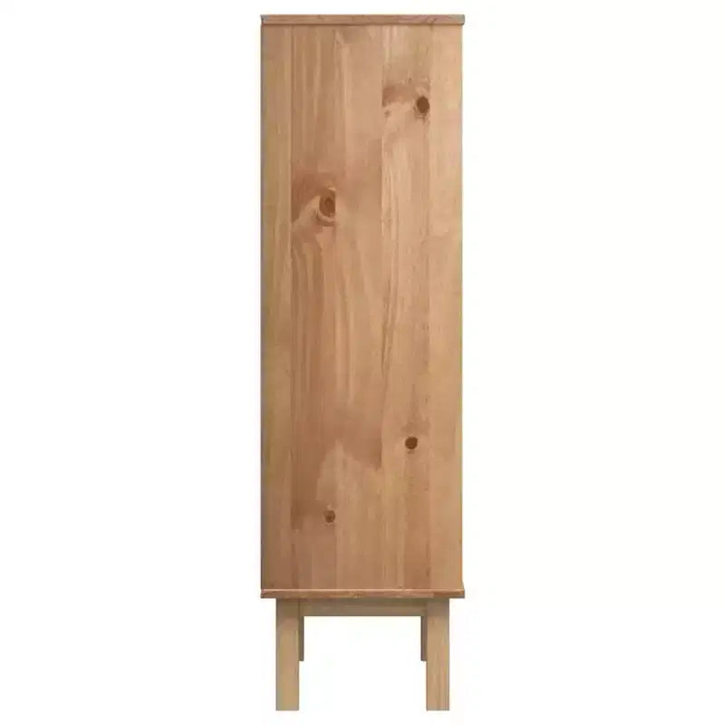 Shoe Cabinet Brown Solid Pine Wood Medium Shoe Cabinet