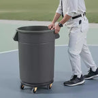 Carrello per bidone della spazzatura, adatto per contenitori da 20, 32, 44, 55 galloni, base rotante per bidone rotondo con 4 ruote bloccabili, capacità di peso 500 libbre, nero