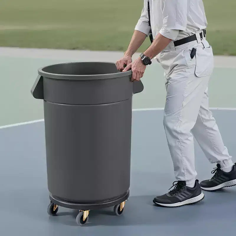 Carrello per bidone della spazzatura, adatto per contenitori da 20, 32, 44, 55 galloni, base rotante per bidone rotondo con 4 ruote bloccabili, capacità di peso 500 libbre, nero