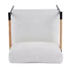 27.56 Modern Accent Chair, Plush Cushions Minimalist Metal Frame Wooden Armrest, Living Room Bedroom Office