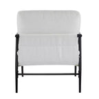 27.56 Modern Accent Chair, Plush Cushions Minimalist Metal Frame Wooden Armrest, Living Room Bedroom Office