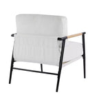 27.56 Modern Accent Chair, Plush Cushions Minimalist Metal Frame Wooden Armrest, Living Room Bedroom Office