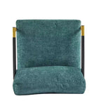 27.56 Modern Accent Chair, Plush Cushions Minimalist Metal Frame Wooden Armrest, Living Room Bedroom Office