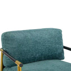 27.56 Modern Accent Chair, Plush Cushions Minimalist Metal Frame Wooden Armrest, Living Room Bedroom Office