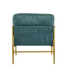 27.56 Modern Accent Chair, Plush Cushions Minimalist Metal Frame Wooden Armrest, Living Room Bedroom Office
