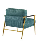27.56 Modern Accent Chair, Plush Cushions Minimalist Metal Frame Wooden Armrest, Living Room Bedroom Office