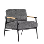 27.56 Modern Accent Chair, Plush Cushions Minimalist Metal Frame Wooden Armrest, Living Room Bedroom Office