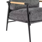 27.56 Modern Accent Chair, Plush Cushions Minimalist Metal Frame Wooden Armrest, Living Room Bedroom Office