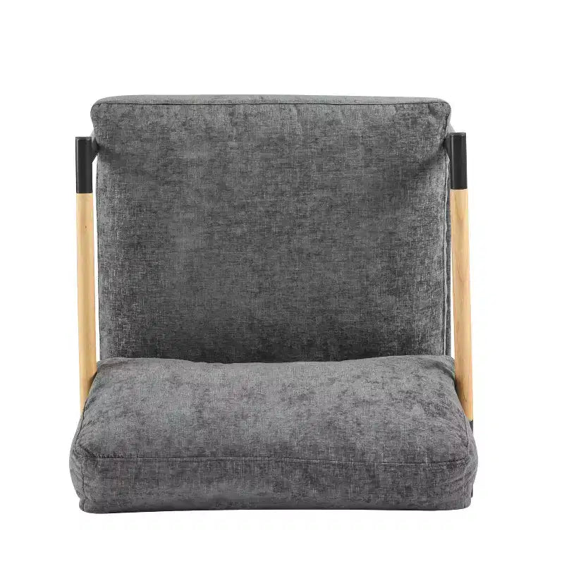 27.56 Modern Accent Chair, Plush Cushions Minimalist Metal Frame Wooden Armrest, Living Room Bedroom Office