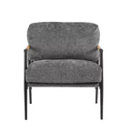27.56 Modern Accent Chair, Plush Cushions Minimalist Metal Frame Wooden Armrest, Living Room Bedroom Office