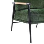 27.56 Modern Accent Chair, Plush Cushions Minimalist Metal Frame Wooden Armrest, Living Room Bedroom Office