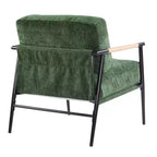 27.56 Modern Accent Chair, Plush Cushions Minimalist Metal Frame Wooden Armrest, Living Room Bedroom Office