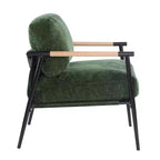 27.56 Modern Accent Chair, Plush Cushions Minimalist Metal Frame Wooden Armrest, Living Room Bedroom Office