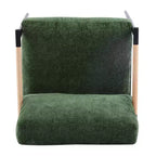 27.56 Modern Accent Chair, Plush Cushions Minimalist Metal Frame Wooden Armrest, Living Room Bedroom Office