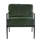 27.56 Modern Accent Chair, Plush Cushions Minimalist Metal Frame Wooden Armrest, Living Room Bedroom Office