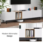 Moderner TV-Ständer für 80-Zoll-Fernseher mit 3 Türen, Entertainment-Center mit großem Aufbewahrungsschrank für Wohnzimmer und Schlafzimmer, weiß