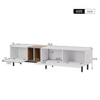Moderner TV-Ständer für 80-Zoll-Fernseher mit 3 Türen, Entertainment-Center mit großem Aufbewahrungsschrank für Wohnzimmer und Schlafzimmer, weiß