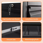 Lockable Lateral File Cabinet Heavy-Duty Metal for Home Office, Silent Full-Extension Slides, Anti-Tilt, Fits Letter/Legal/A4/F4