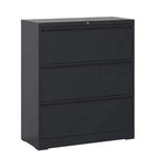 Lockable Lateral File Cabinet Heavy-Duty Metal for Home Office, Silent Full-Extension Slides, Anti-Tilt, Fits Letter/Legal/A4/F4