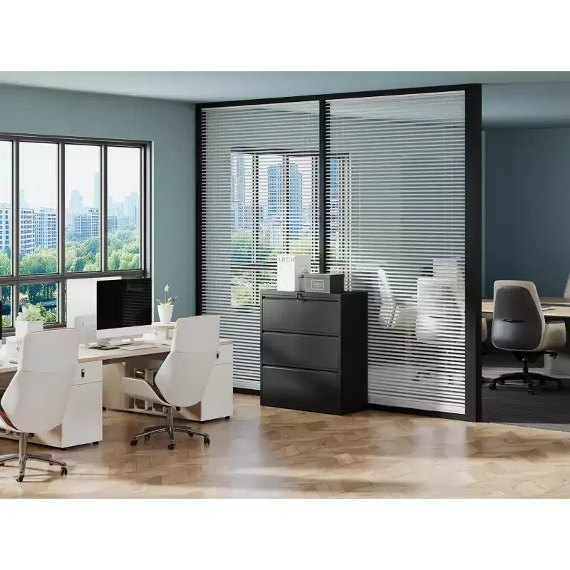 Lockable Lateral File Cabinet Heavy-Duty Metal for Home Office, Silent Full-Extension Slides, Anti-Tilt, Fits Letter/Legal/A4/F4