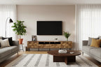MAYEERTY Mid Century TV Stand with 2 Drawers, Media Console Table for TVs up to 85, Entertainment Center with STorage for Living Room
