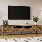 Mid Century TV Stand with 2 Drawers, Media Console Table for TVs up to 85, Entertainment Center with STorage for Living Room