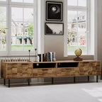 Mid Century TV Stand with 2 Drawers, Media Console Table for TVs up to 85, Entertainment Center with STorage for Living Room