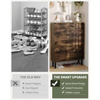 Slim 3-Drawer Shoe Storage Cabinet with Adjustable Shelves, Freestanding Wooden Storage Organizer for Entryway, Hallway, and Porch
