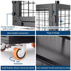 2000Lbs Platform Truck Cart with Cage,Heavy Duty Folding Hand Truck Cage Carts, Foldable Push Cart Dolly
