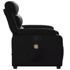 Massage Recliner Chair Adjustable Reclining Armchair Black Faux Leather Manual Push Back