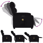 Massage Recliner Chair Adjustable Reclining Armchair Black Faux Leather Manual Push Back
