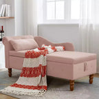 Modern Storage Sofa Recliner With Nailhead Trim, Button Tufted Upholstered Velvet Lounge Chair With Storage And Pillow For Living Room