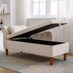 Modern Storage Sofa Recliner With Nailhead Trim, Button Tufted Upholstered Velvet Lounge Chair With Storage And Pillow For Living Room