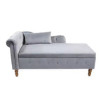 Modern Storage Sofa Recliner With Nailhead Trim, Button Tufted Upholstered Velvet Lounge Chair With Storage And Pillow For Living Room