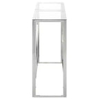 Console Table Hallway Living Room Stainless Steel and Tempered Glass