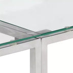 Console Table Hallway Living Room Stainless Steel and Tempered Glass