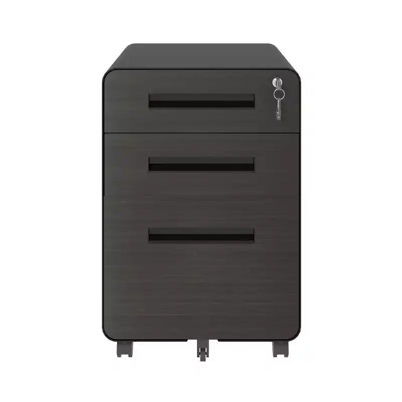 Mobile File Cabinet with Lock All-Steel Fully Assembled, Anti-Tip Design & Locking Casters, Fits A4/Letter, for Home/Office (Black)