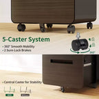Mobile File Cabinet with Lock All-Steel Fully Assembled, Anti-Tip Design & Locking Casters, Fits A4/Letter, for Home/Office (Black)
