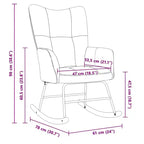 Rocking Chair Accent Side Chair Padded Seat for Living Room Velvet Blue Without footrest