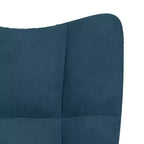 Rocking Chair Accent Side Chair Padded Seat for Living Room Velvet Blue Without footrest