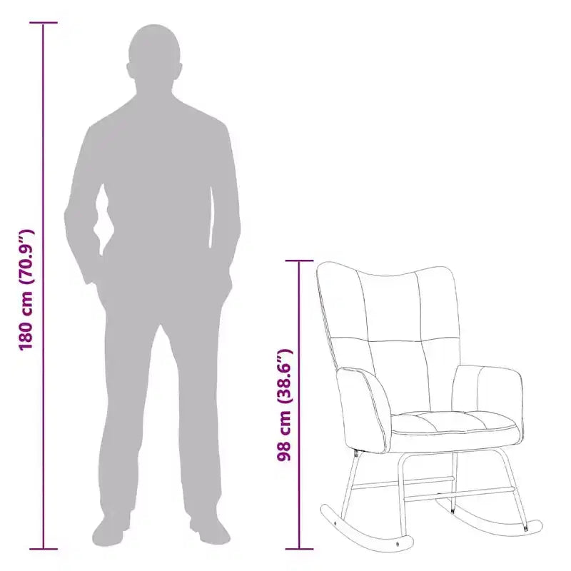 Rocking Chair Accent Side Chair Padded Seat for Living Room Velvet Blue Without footrest
