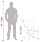 Rocking Chair Accent Side Chair Padded Seat for Living Room Velvet Blue Without footrest