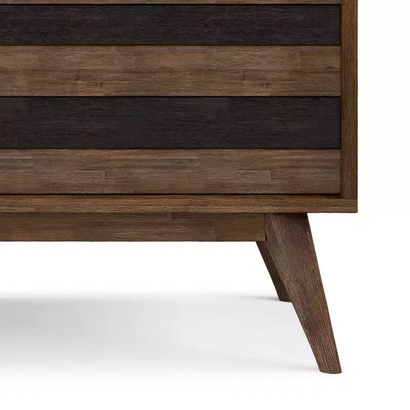 TV Stand for TVs up to 60" Rustic Natural Aged Brown -: Acacia Wood, Cable Management, Adjustable Shelves