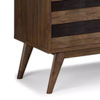 TV Stand for TVs up to 60" Rustic Natural Aged Brown -: Acacia Wood, Cable Management, Adjustable Shelves
