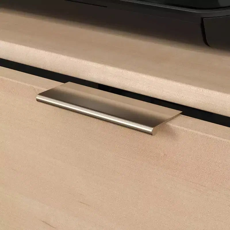 Office Credenza Natural Maple -: Media Stand with Adjustable Shelf & File Storage