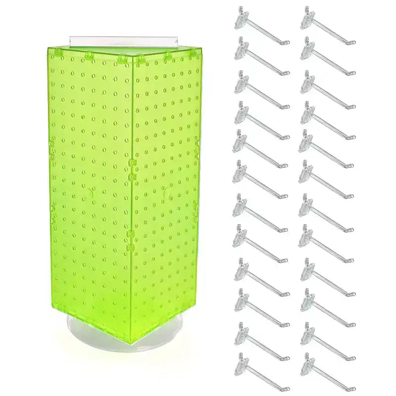 Four-Sided Revolving Pegboard Counter Display with Hooks