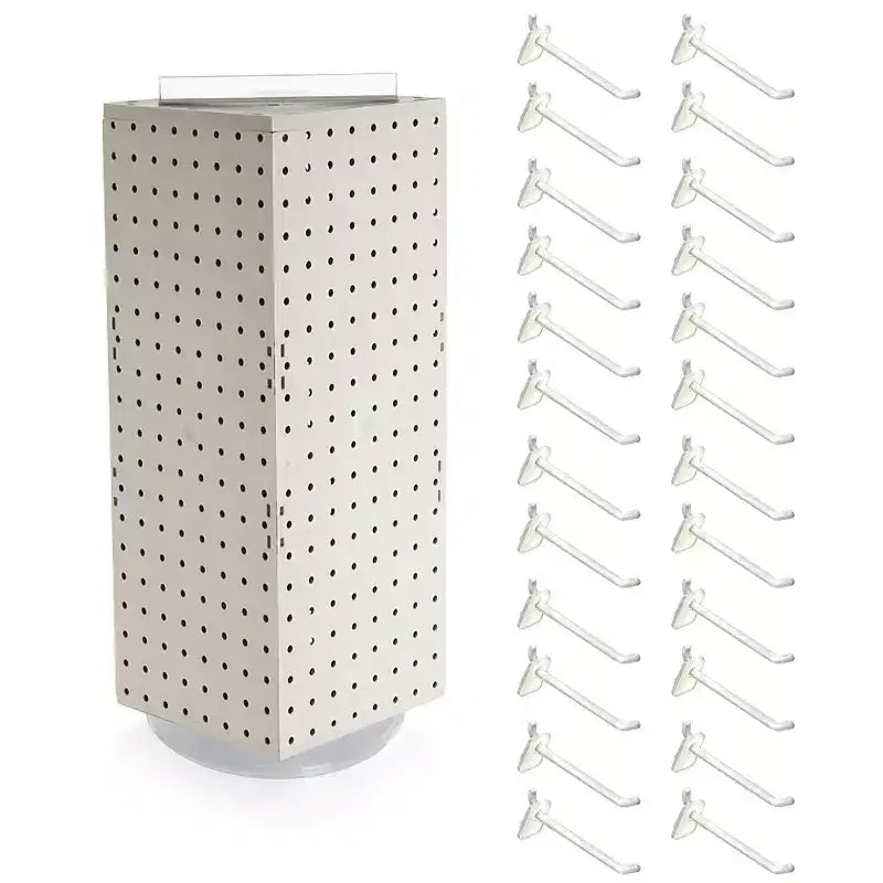 Four-Sided Revolving Pegboard Counter Display with Hooks