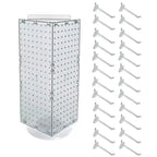 Four-Sided Revolving Pegboard Counter Display with Hooks