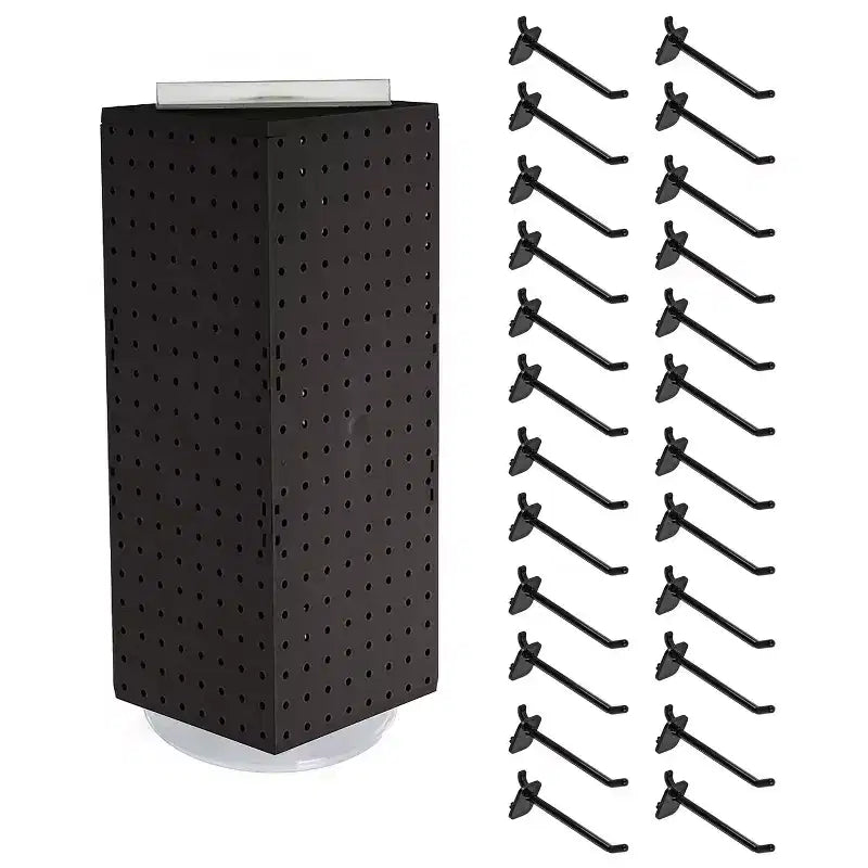 Four-Sided Revolving Pegboard Counter Display with Hooks